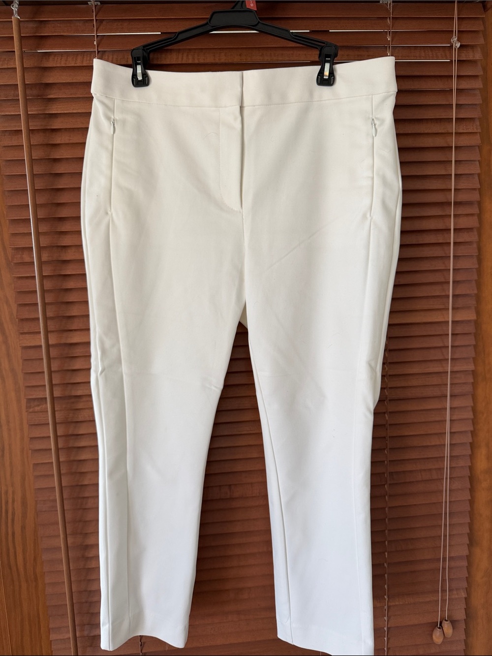 LOFT White Straight-Leg Ankle Dress Pants